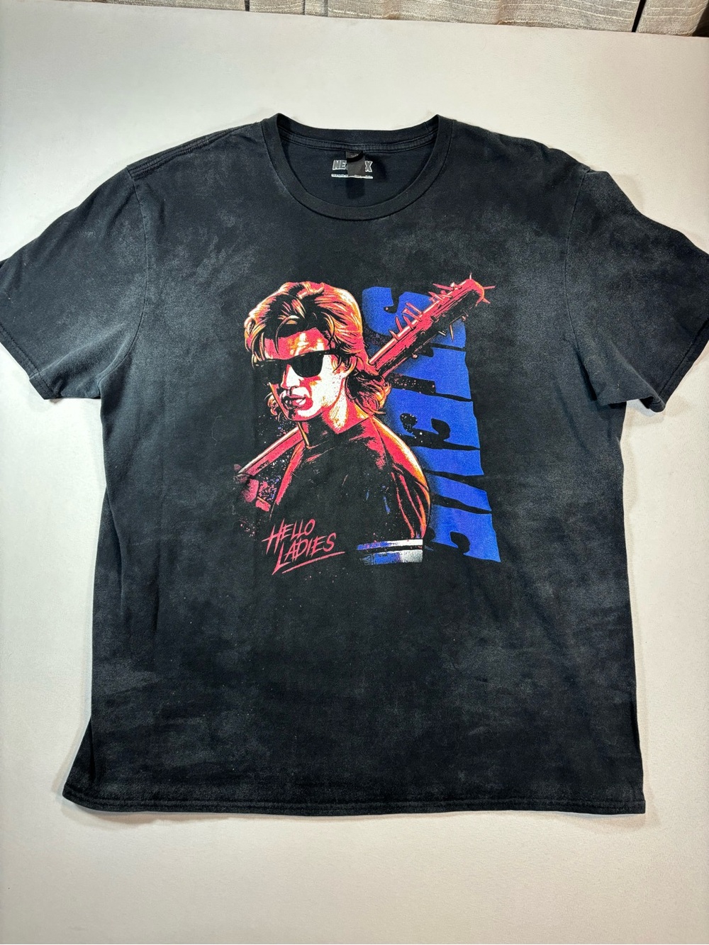 Netflix Stranger Things Steve Harrington Black Graphic Short Sleeve Tee